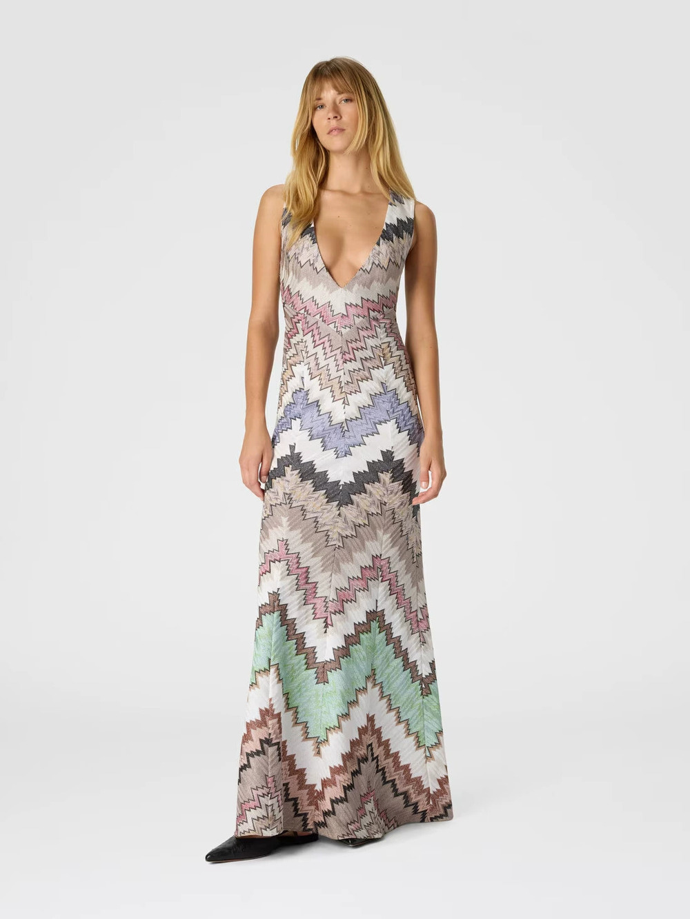Zara Printed V-Neck Bodycon Slim Fit Party Dress